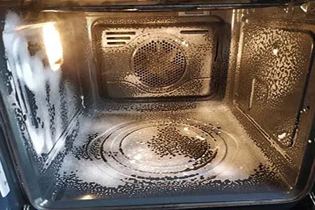 white residue in oven after cleaning